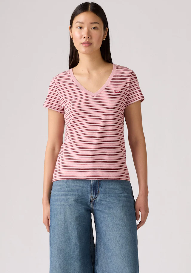 Levi's® V-Shirt »PERFECT VNECK« mit Mini-Batwing-Logostickerei