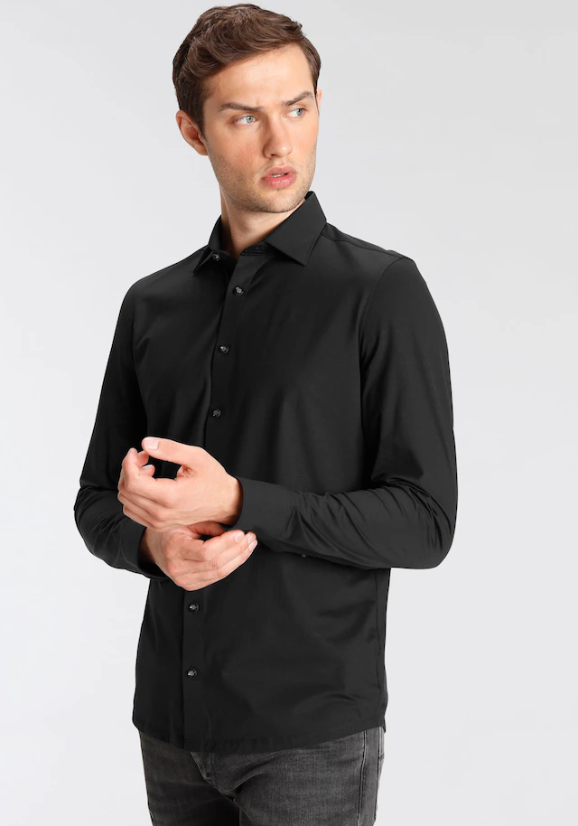 OLYMP Businesshemd »Level Five body fit Jerseyshirt« in Jersey Qualität