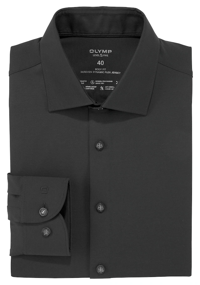 OLYMP Businesshemd »Level Five body fit Jerseyshirt« in Jersey Qualität