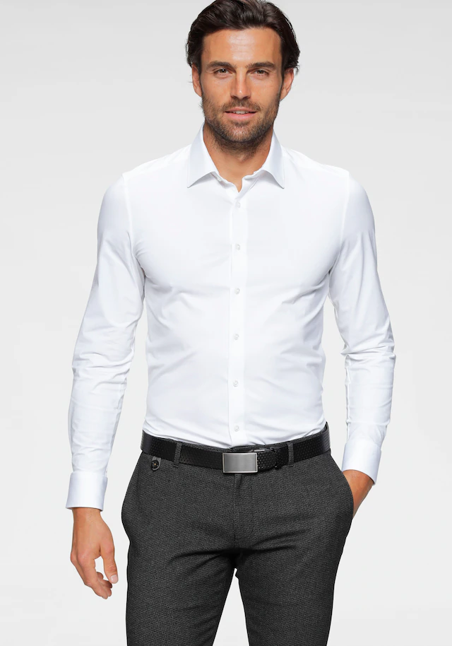 OLYMP Businesshemd »Level Five body fit Jerseyshirt« in Jersey Qualität