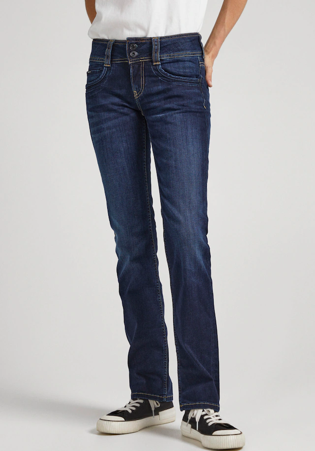 Pepe Jeans Straight-Jeans »GEN« in Baumwoll-Qualtät mit geradem Bein und Doppel-Knopf-Bund