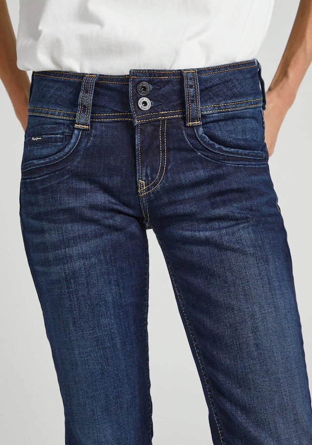 Pepe Jeans Straight-Jeans »GEN« in Baumwoll-Qualtät mit geradem Bein und Doppel-Knopf-Bund