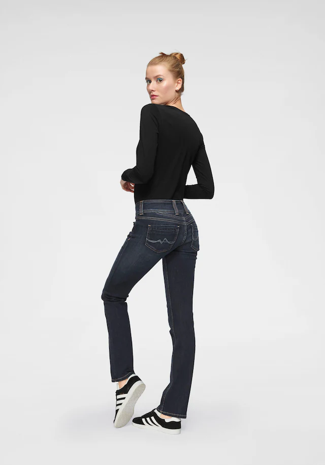 Pepe Jeans Straight-Jeans »GEN« in Baumwoll-Qualtät mit geradem Bein und Doppel-Knopf-Bund