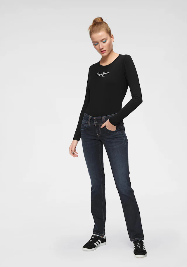 Pepe Jeans Straight-Jeans »GEN« in Baumwoll-Qualtät mit geradem Bein und Doppel-Knopf-Bund