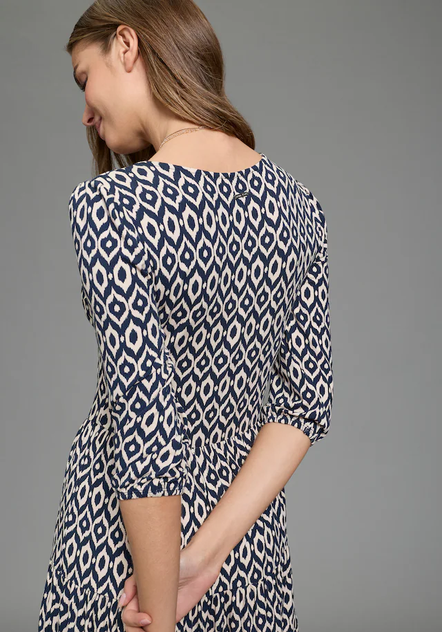 Laura Scott Jerseykleid femininer Stil, taillierte Passform, mit Volant am Kleidersaum