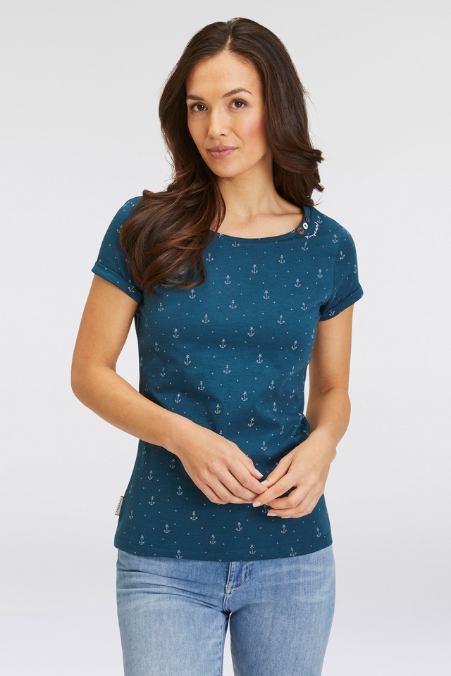 Ragwear T-Shirt »FLORAH A ORGANIC O« mit maritimen Anker-Print