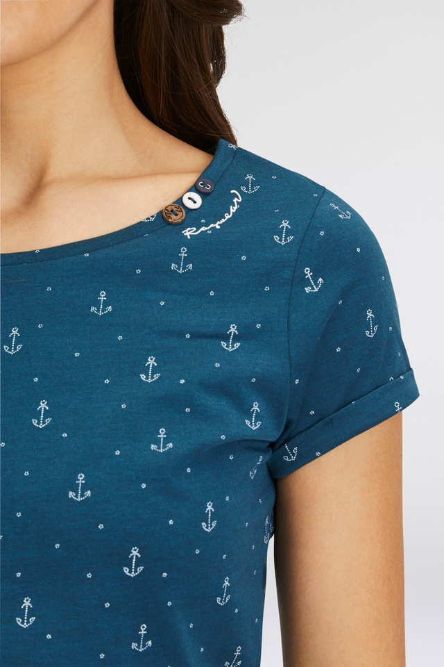 Ragwear T-Shirt »FLORAH A ORGANIC O« mit maritimen Anker-Print