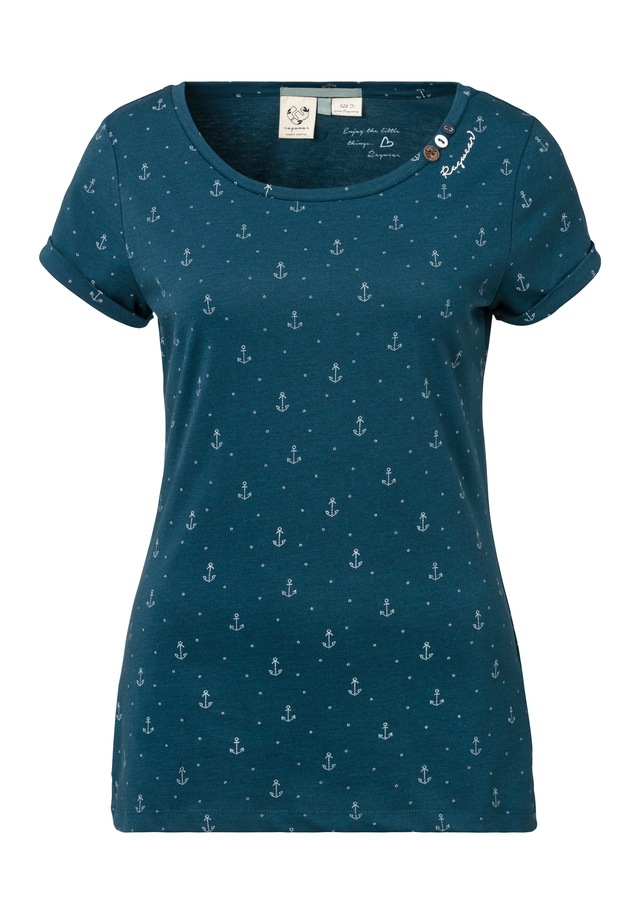 Ragwear T-Shirt »FLORAH A ORGANIC O« mit maritimen Anker-Print