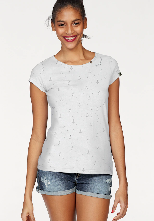 Ragwear T-Shirt »FLORAH A ORGANIC O« mit maritimen Anker-Print