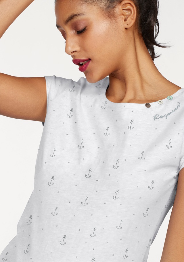 Ragwear T-Shirt »FLORAH A ORGANIC O« mit maritimen Anker-Print