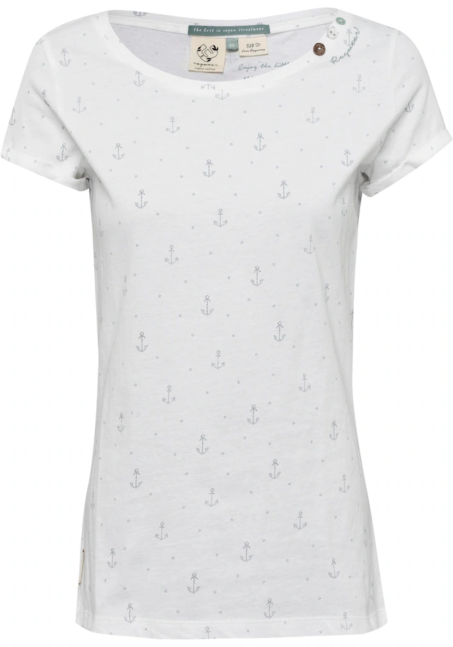 Ragwear T-Shirt »FLORAH A ORGANIC O« mit maritimen Anker-Print