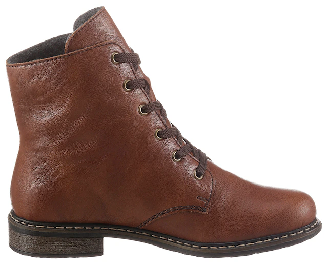 Rieker Stiefelette Schnürstiefelette, Schnürboots mit Reißverschluss an der Außenseite