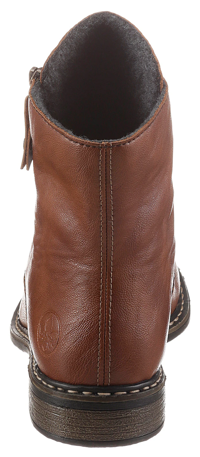 Rieker Stiefelette Schnürstiefelette, Schnürboots mit Reißverschluss an der Außenseite