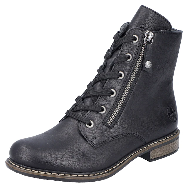 Rieker Stiefelette Schnürstiefelette, Schnürboots mit Reißverschluss an der Außenseite