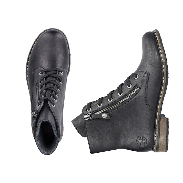 Rieker Stiefelette Schnürstiefelette, Schnürboots mit Reißverschluss an der Außenseite