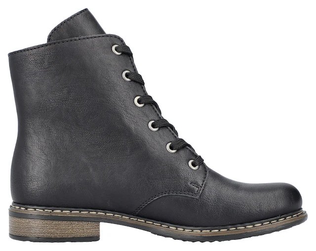 Rieker Stiefelette Schnürstiefelette, Schnürboots mit Reißverschluss an der Außenseite