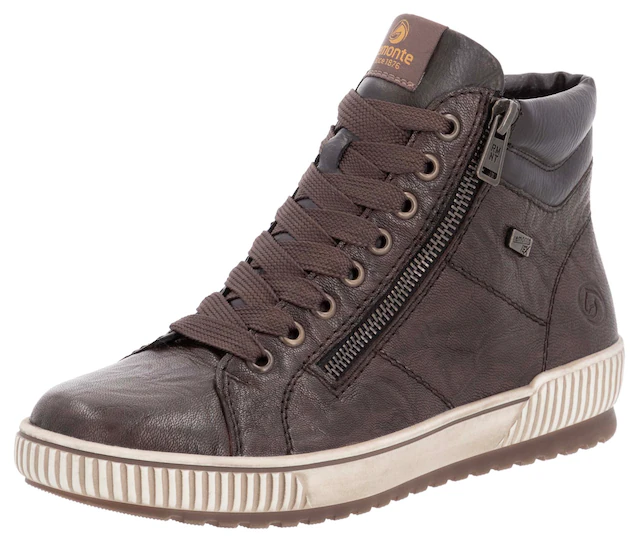 Remonte Schnürboots , Plateau, Schnürstiefelette, Boots in Crash-Optik