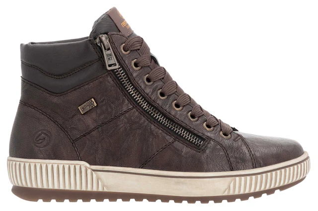 Remonte Schnürboots , Plateau, Schnürstiefelette, Boots in Crash-Optik