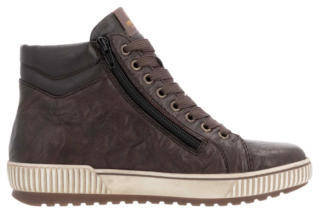 Remonte Schnürboots , Plateau, Schnürstiefelette, Boots in Crash-Optik