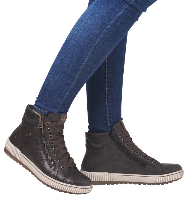 Remonte Schnürboots , Plateau, Schnürstiefelette, Boots in Crash-Optik