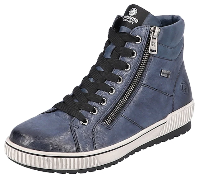 Remonte Schnürboots , Plateau, Schnürstiefelette, Boots in Crash-Optik