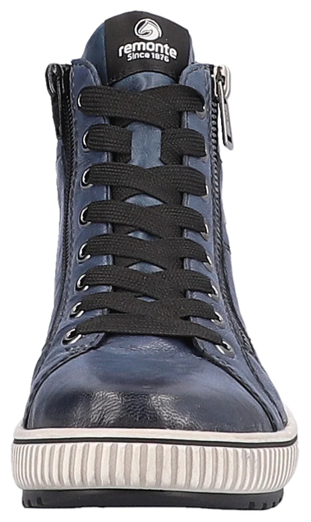 Remonte Schnürboots , Plateau, Schnürstiefelette, Boots in Crash-Optik