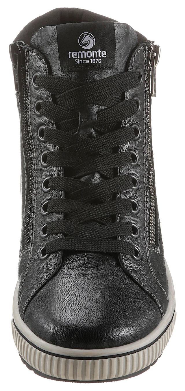 Remonte Schnürboots , Plateau, Schnürstiefelette, Boots in Crash-Optik