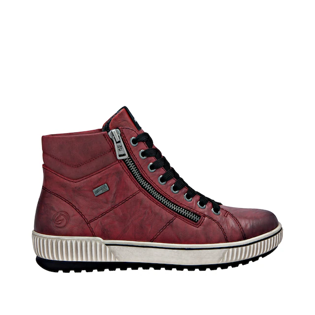 Remonte Schnürboots , Plateau, Schnürstiefelette, Boots in Crash-Optik