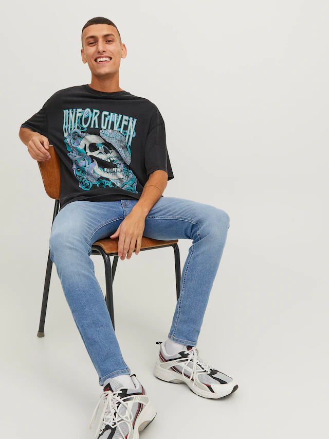 Jack & Jones Skinny-fit-Jeans »JJILIAM Skinny Jeans mit Used-Waschung für schlanke Silhouette« Abriebeffekte, modisch, skinny fit, Baumwollmischung,