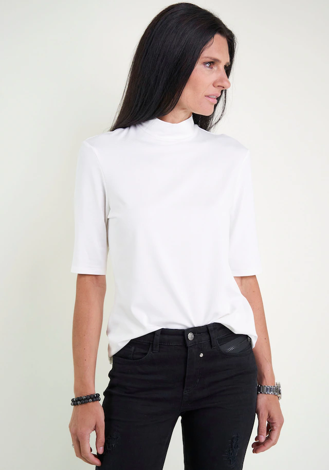 Seidel Moden Stehkragenshirt im hüftlangen Schnitt, MADE IN GERMANY