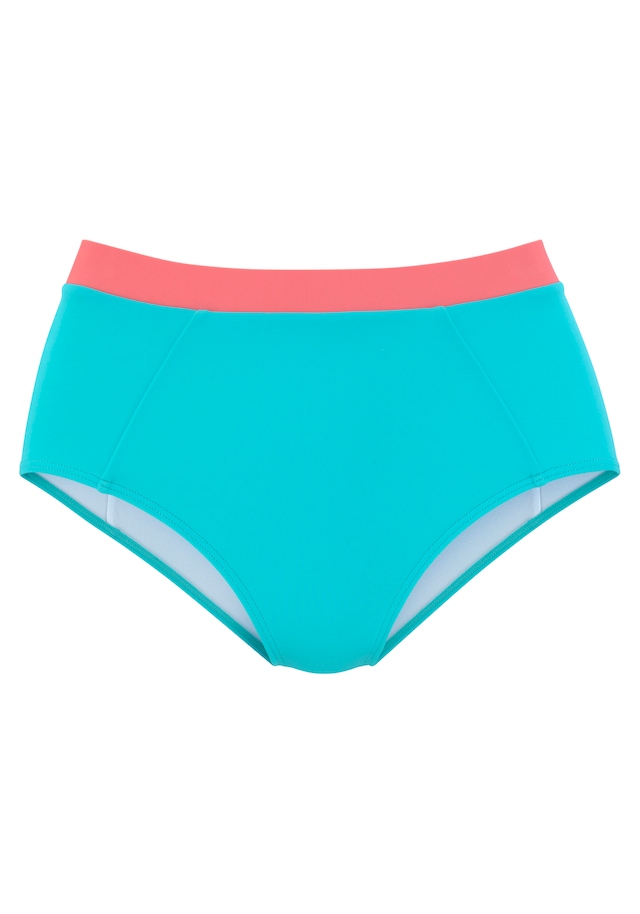 LASCANA ACTIVE Highwaist-Bikini-Hose »Janni« mit kontrastfarbigen Bündchen