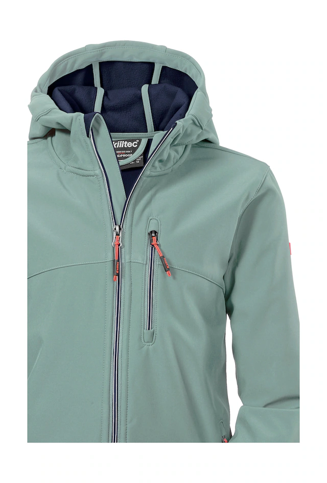 Killtec Softshelljacke »Girls Softshelljacke« Wasserabweisend, verstellbare Kapuze u Ärmel, Fleece-Innenfutter