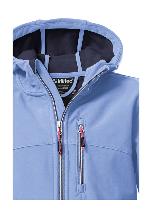 Killtec Softshelljacke »Girls Softshelljacke« Wasserabweisend, verstellbare Kapuze u Ärmel, Fleece-Innenfutter