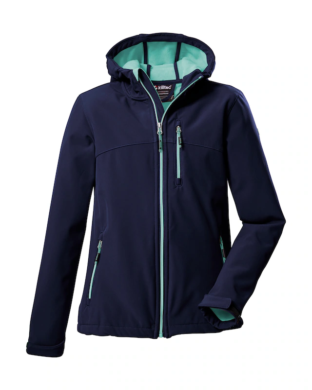Killtec Softshelljacke »Girls Softshelljacke« Wasserabweisend, verstellbare Kapuze u Ärmel, Fleece-Innenfutter