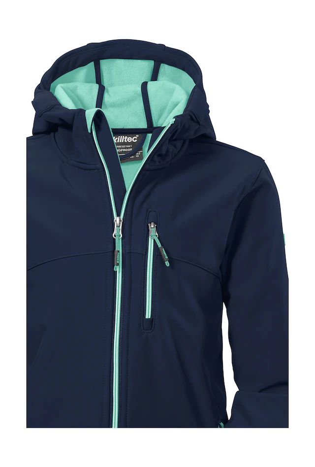 Killtec Softshelljacke »Girls Softshelljacke« Wasserabweisend, verstellbare Kapuze u Ärmel, Fleece-Innenfutter