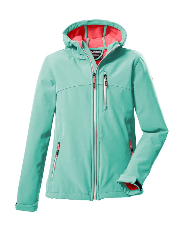 Killtec Softshelljacke »Girls Softshelljacke« Wasserabweisend, verstellbare Kapuze u Ärmel, Fleece-Innenfutter