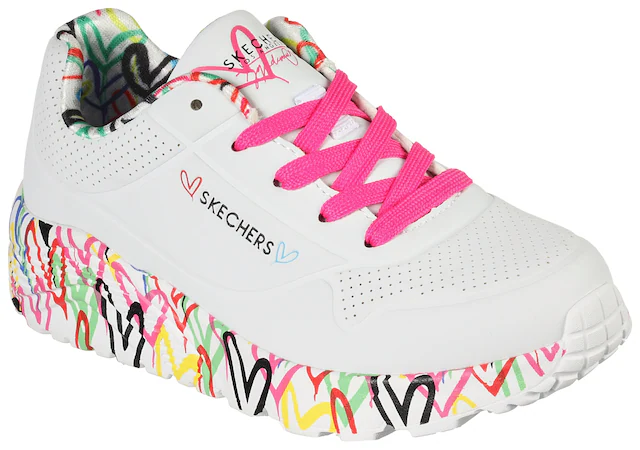 Skechers Sneaker »UNO LITE-LOVELY LUV« , Schnürschuh mit bedruckter Sohle, Größenschablone zum Download