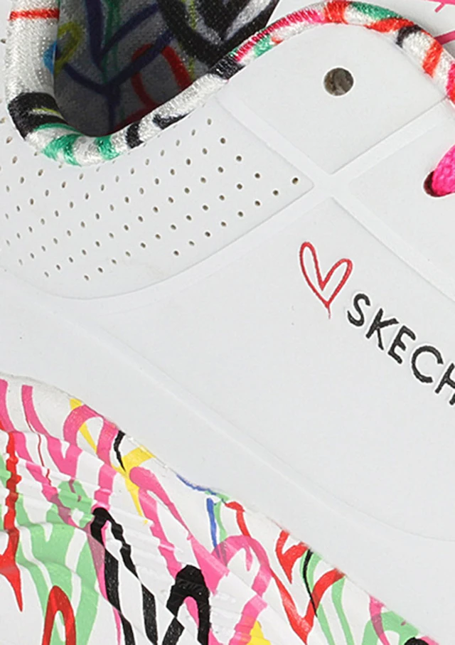 Skechers Sneaker »UNO LITE-LOVELY LUV« , Schnürschuh mit bedruckter Sohle, Größenschablone zum Download