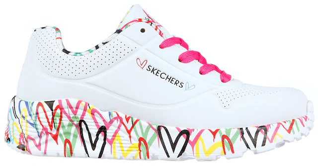Skechers Sneaker »UNO LITE-LOVELY LUV« , Schnürschuh mit bedruckter Sohle, Größenschablone zum Download