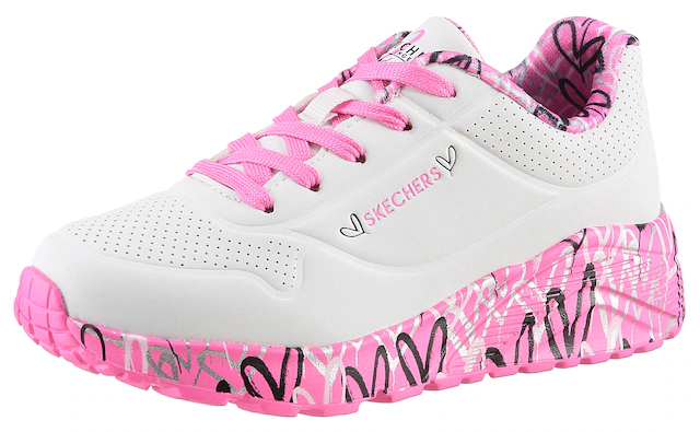 Skechers Sneaker »UNO LITE-LOVELY LUV« , Schnürschuh mit bedruckter Sohle, Größenschablone zum Download