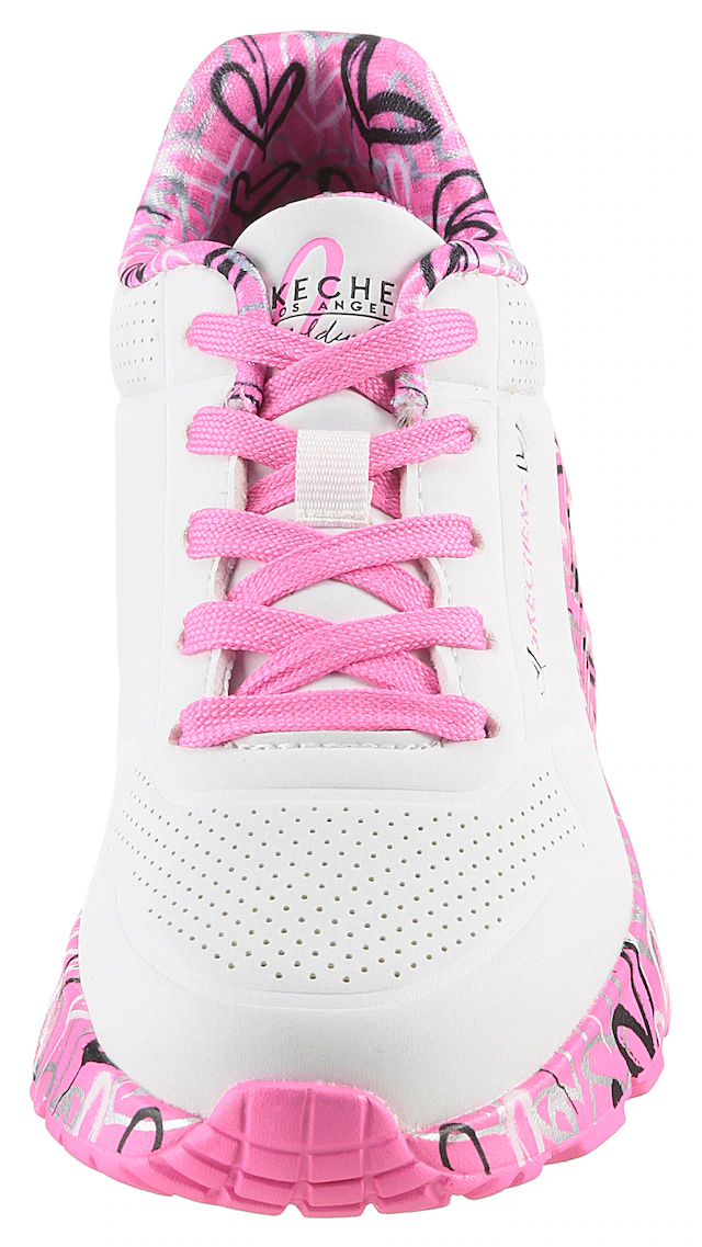 Skechers Sneaker »UNO LITE-LOVELY LUV« , Schnürschuh mit bedruckter Sohle, Größenschablone zum Download
