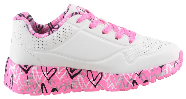 Skechers Sneaker »UNO LITE-LOVELY LUV« , Schnürschuh mit bedruckter Sohle, Größenschablone zum Download