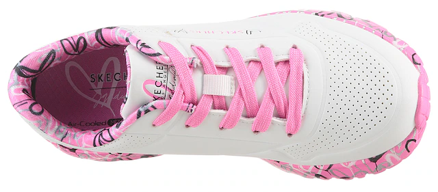 Skechers Sneaker »UNO LITE-LOVELY LUV« , Schnürschuh mit bedruckter Sohle, Größenschablone zum Download