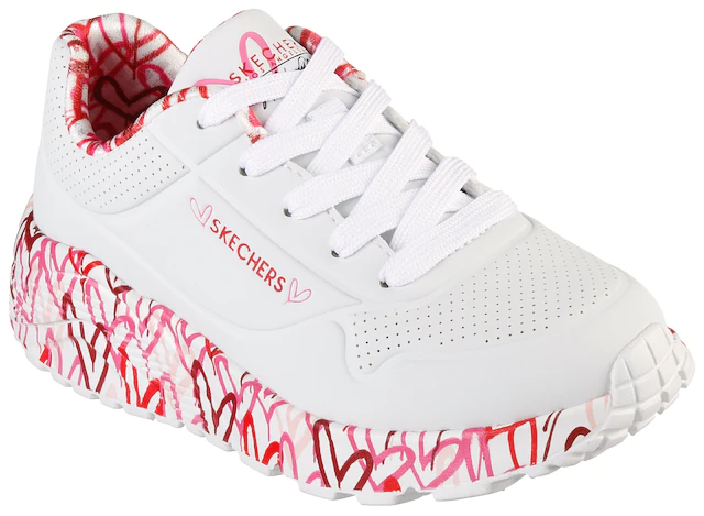 Skechers Sneaker »UNO LITE-LOVELY LUV« , Schnürschuh mit bedruckter Sohle, Größenschablone zum Download