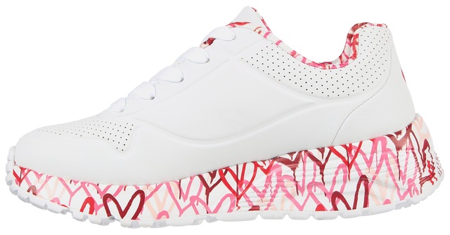 Skechers Sneaker »UNO LITE-LOVELY LUV« , Schnürschuh mit bedruckter Sohle, Größenschablone zum Download