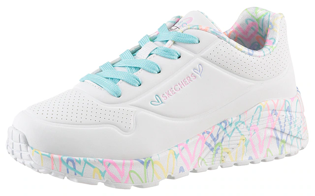 Skechers Sneaker »UNO LITE-LOVELY LUV« , Schnürschuh mit bedruckter Sohle, Größenschablone zum Download