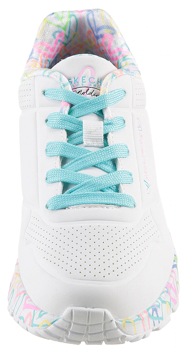 Skechers Sneaker »UNO LITE-LOVELY LUV« , Schnürschuh mit bedruckter Sohle, Größenschablone zum Download
