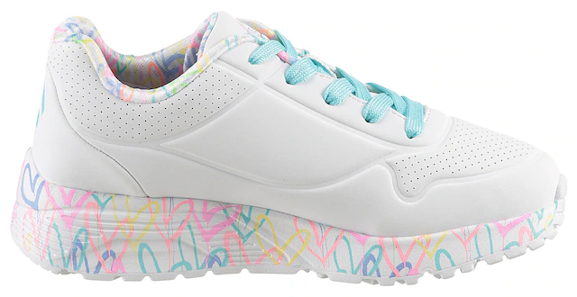 Skechers Sneaker »UNO LITE-LOVELY LUV« , Schnürschuh mit bedruckter Sohle, Größenschablone zum Download