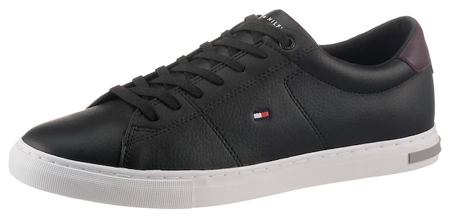 Tommy Hilfiger Sneaker »ESSENTIAL LEATHER DETAIL VUL« , Freizeitschuh, Halbschuh, Schnürschuh mit gepolstertem Schaftrand
