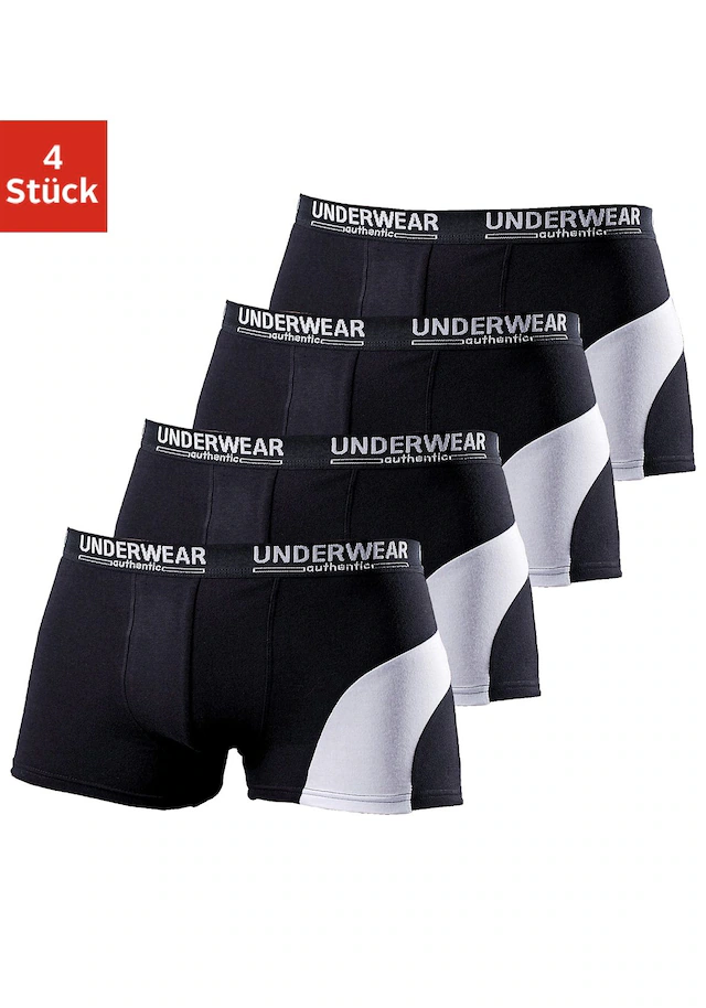 AUTHENTIC LE JOGGER Boxer »Boxershorts für Herren« Packung, 4 Stk. mit kontrastfarbenen Einsatz